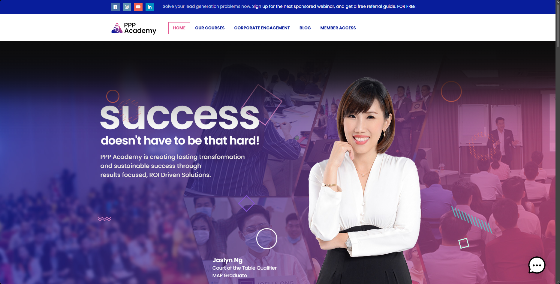 PPP Academy website homepage